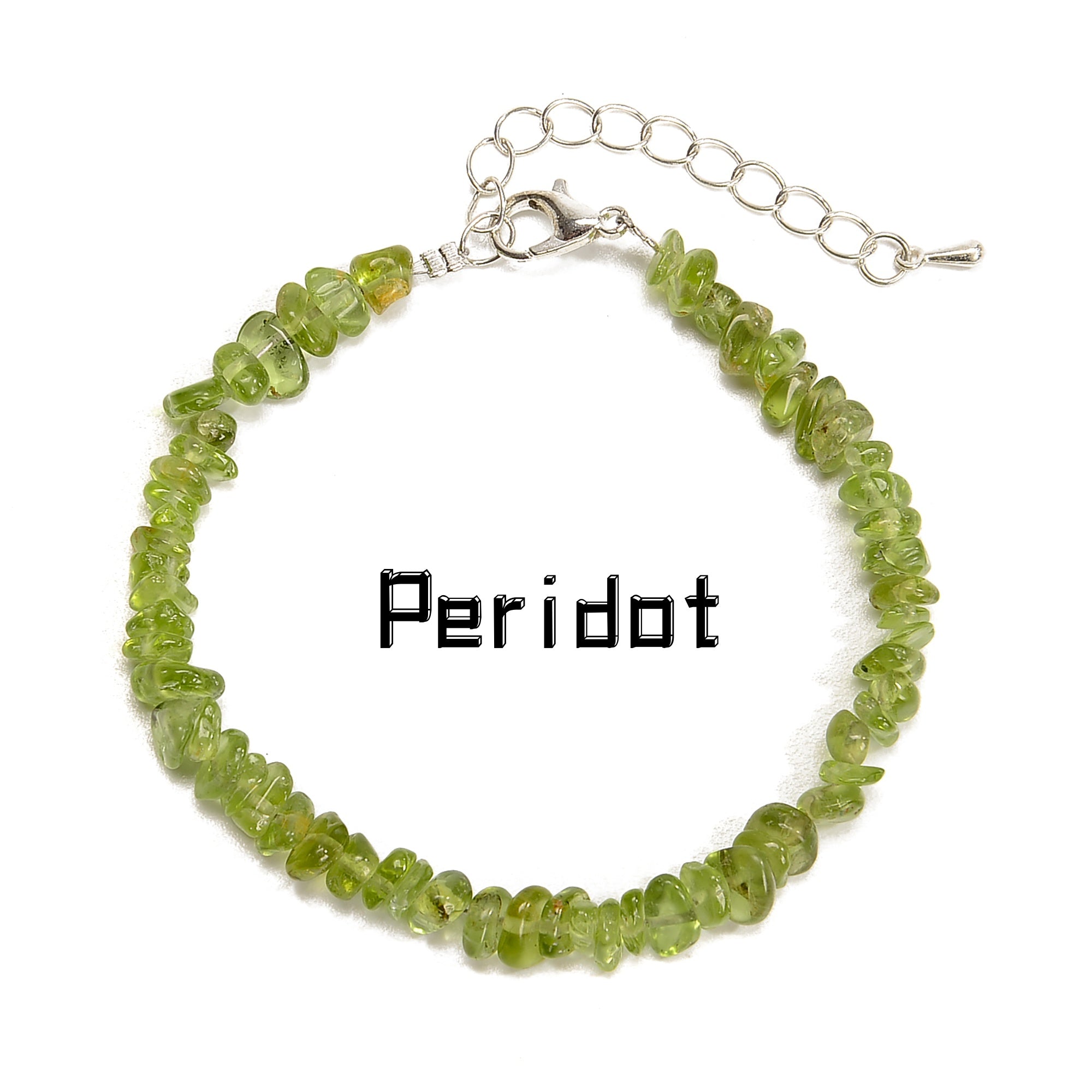 02 Mixed Gemstone Chips Bracelet with Silver Plated Clasp - 5mm & 8mm Beads, 7