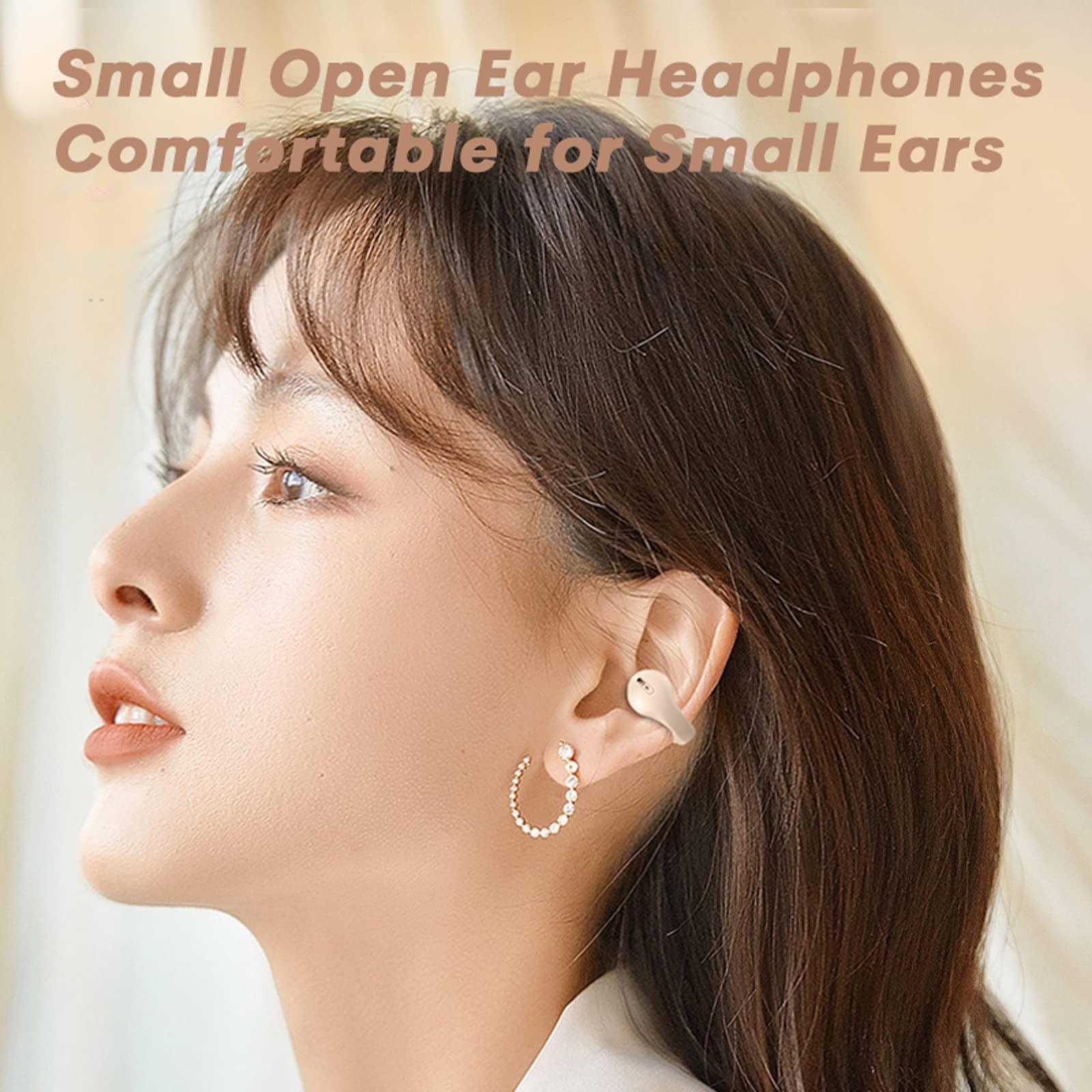 Wireless Bluetooth Clip-On Open Ear Headphones with Mic - Bone Conduction Technology for Workout, Running & Cycling - Sweatproof Lightweight Sports Earbuds with Secure Earhooks