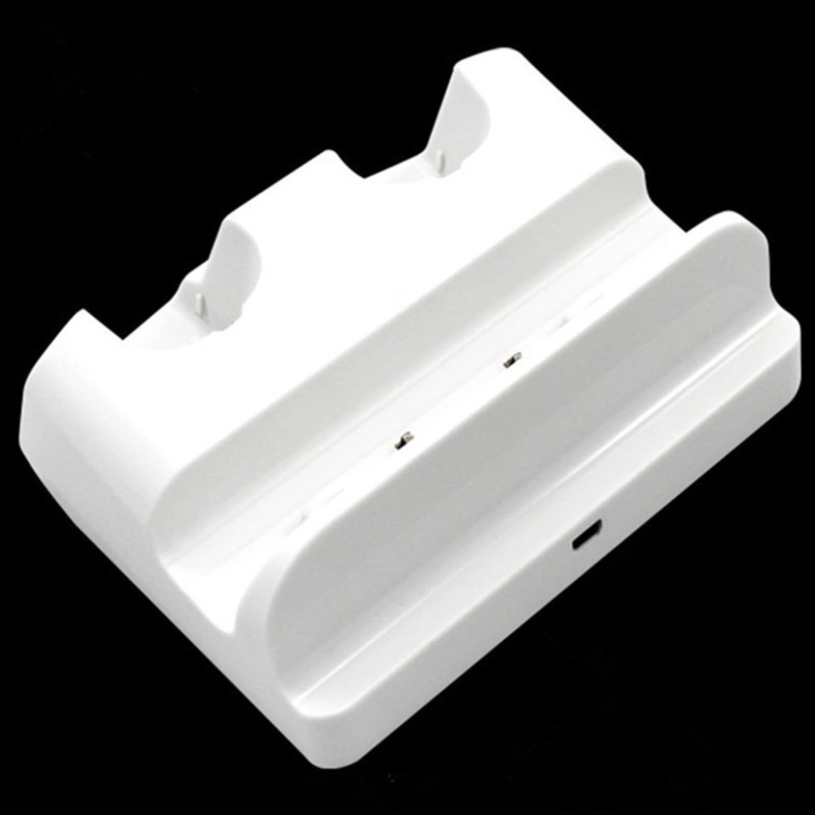 Wii Remote Battery Charger Station - Dual USB Charging Dock with LED Indicator & 2 Rechargeable Batteries for Nintendo Wii Controllers (White) | Perfect for Gaming Sessions & Family Entertainment