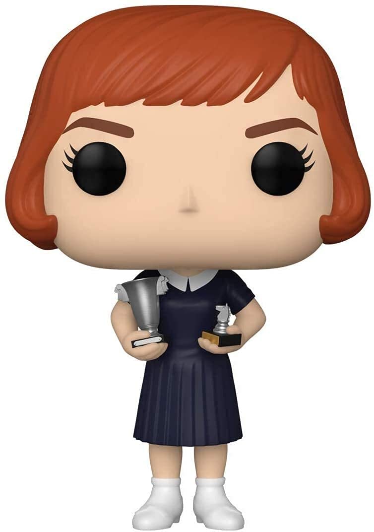 The Queen's Gambit Beth Harmon with Trophies Pop #1121 Vinyl Figure - Official Pop TV Collectible (Includes EcoTek Display Box Protector) - Perfect for Anime Fans, Chess Lovers & Home Decor