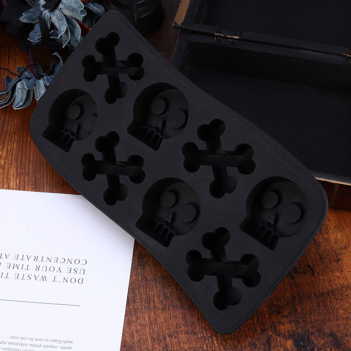 Premium Silicone Ice Cube Tray - Round Freeze Mold for Whiskey, Cocktails & Chocolate - Halloween Ice Maker & Body Wash Mold - Reusable BPA-Free Cabilock Ice Cube Maker for Parties, Home Bars & DIY Treats