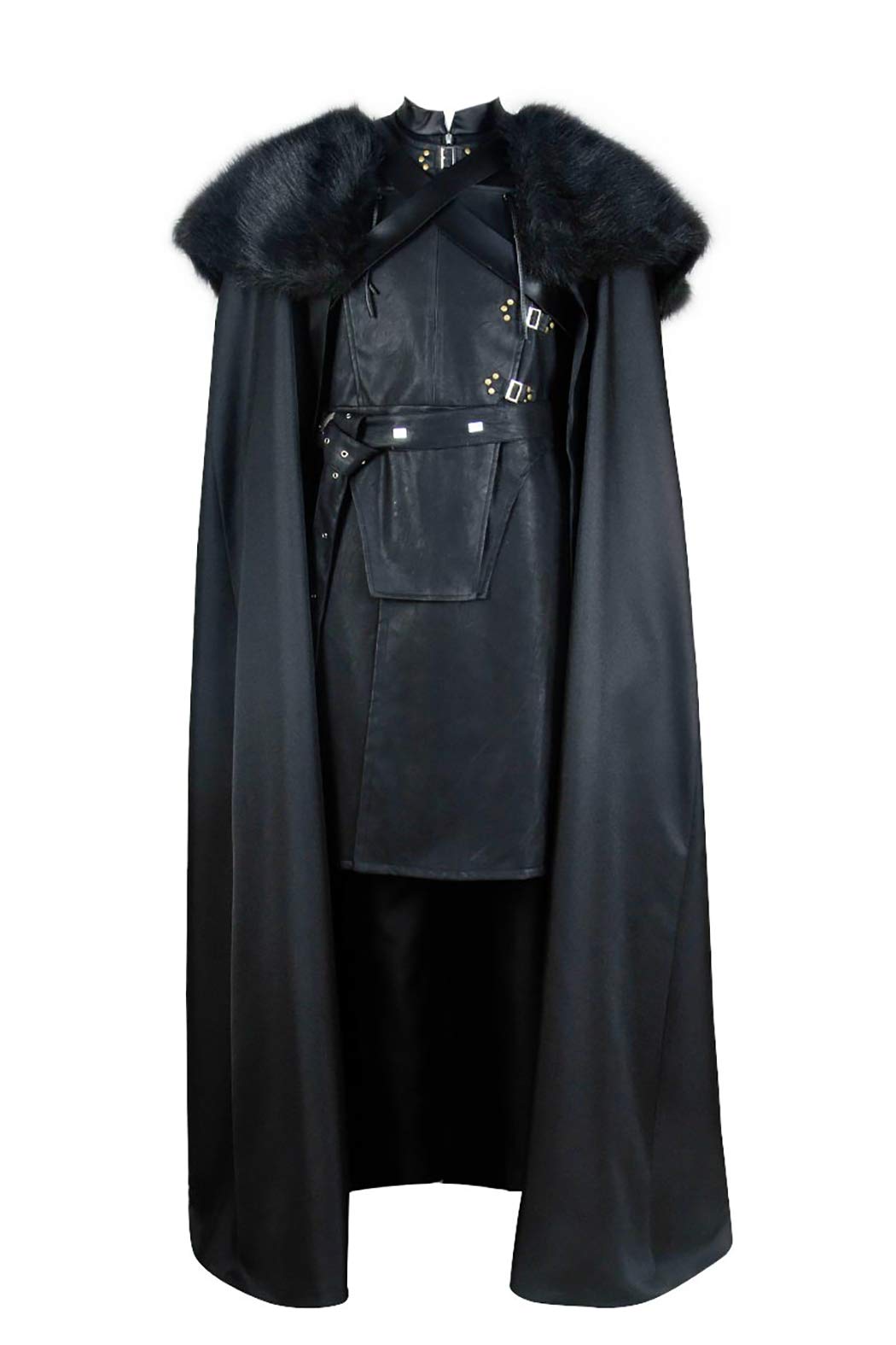 Jon Snow Costume Outfit - Game of Thrones Cosplay Cloak, Vest & Robe Set for Halloween, Comic Con & Medieval Themed Parties