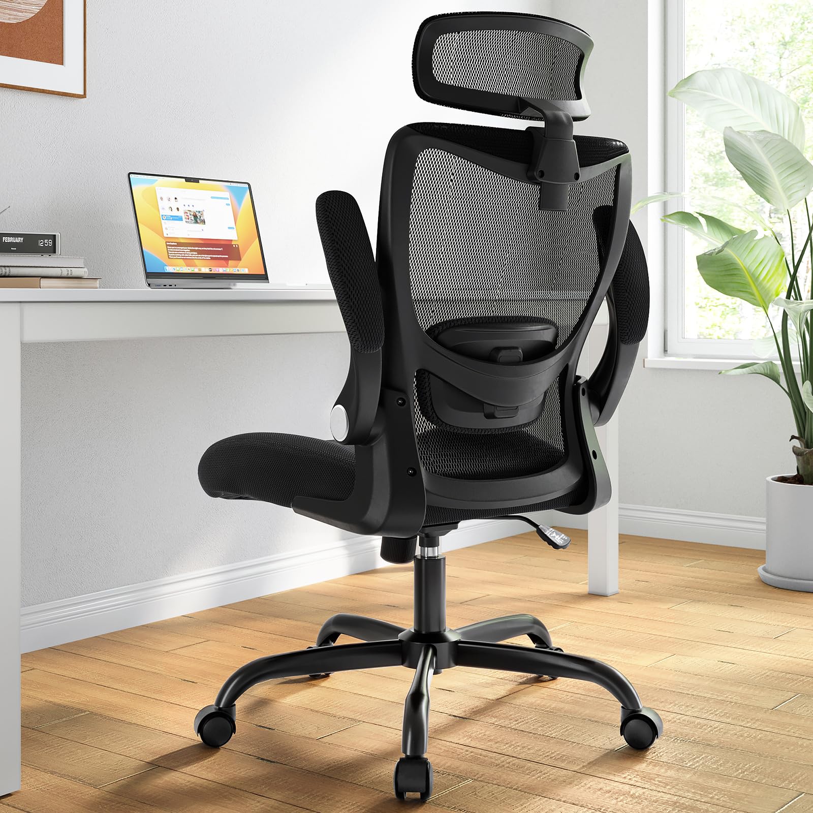ErGear Ergonomic Office Chair - High Back Adjustable Lumbar Support & Headrest Mesh Computer Chair for Home Office, Gaming & Work - Black - Perfect for Long Hours Sitting & Back Pain Relief
