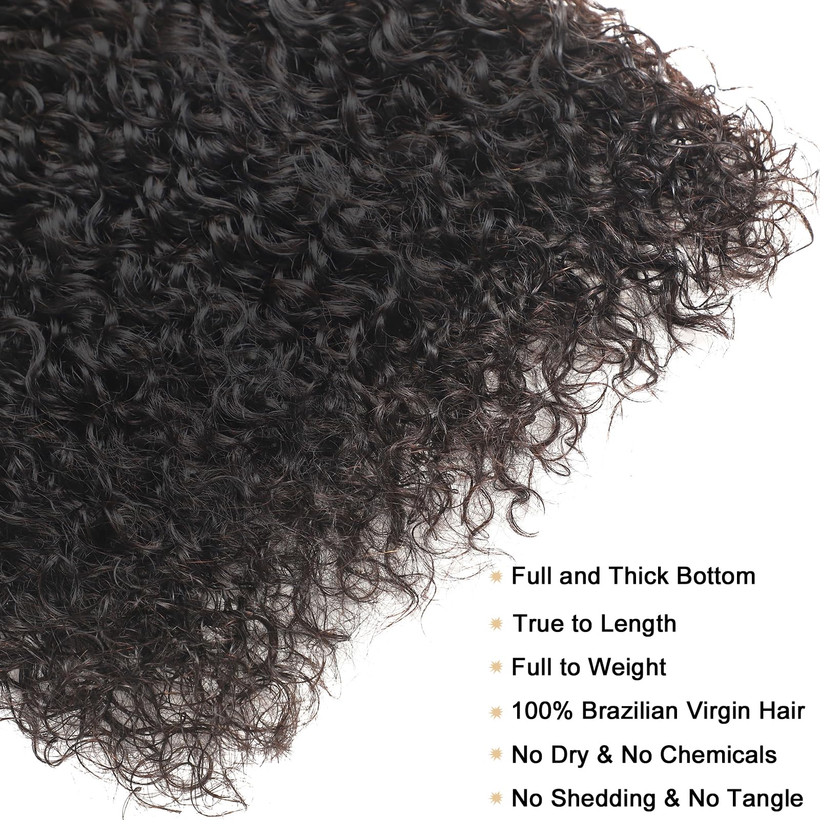 20 Inch Brazilian Virgin Remy Human Hair Bundles - Water Wave 3 Bundles 16A 100% Unprocessed Natural Black Hair Extensions for Styling & Volume | Perfect for Daily Wear, Parties & Special Occasions