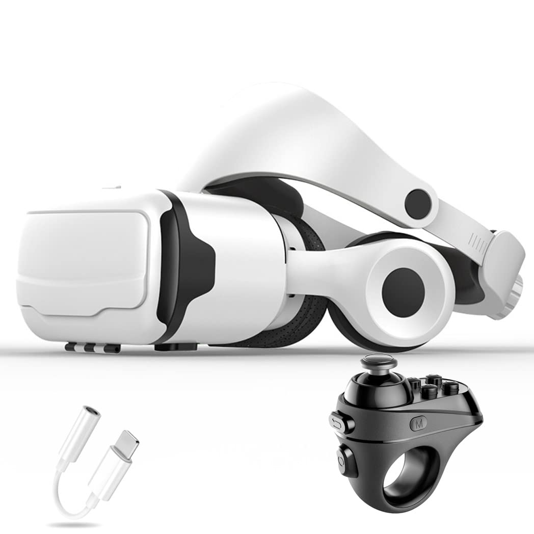 Lunette 3D VR Headset, Virtual Reality Goggles with Bluetooth Controller for iPhone 13 Pro Max/13 Pro/13/12/11, Samsung Galaxy S21, Huawei, Xiaomi - Immersive Gaming & Movie Watching Experience (Color: E, Size: iOS)