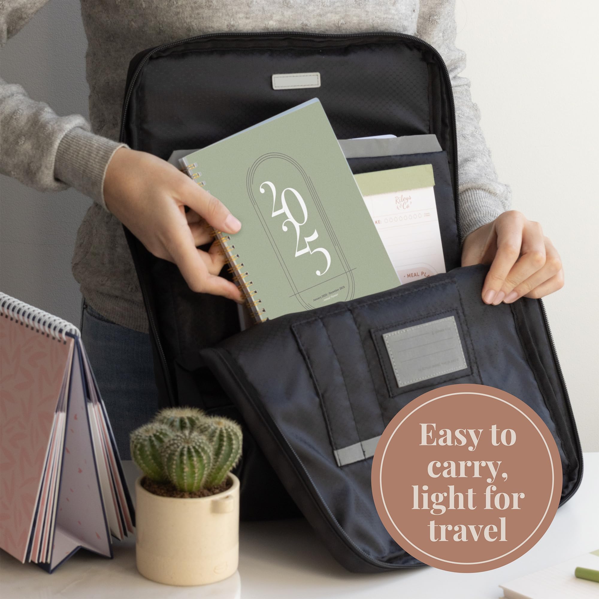 Rileys 2025 Weekly Planner - 8 x 6 Inch Green Flexible Cover Planner with Monthly & Weekly Pages, Twin-Wire Binding & Notes Section | Perfect for Students, Professionals & Personal Organization (Jan-Dec 2025)
