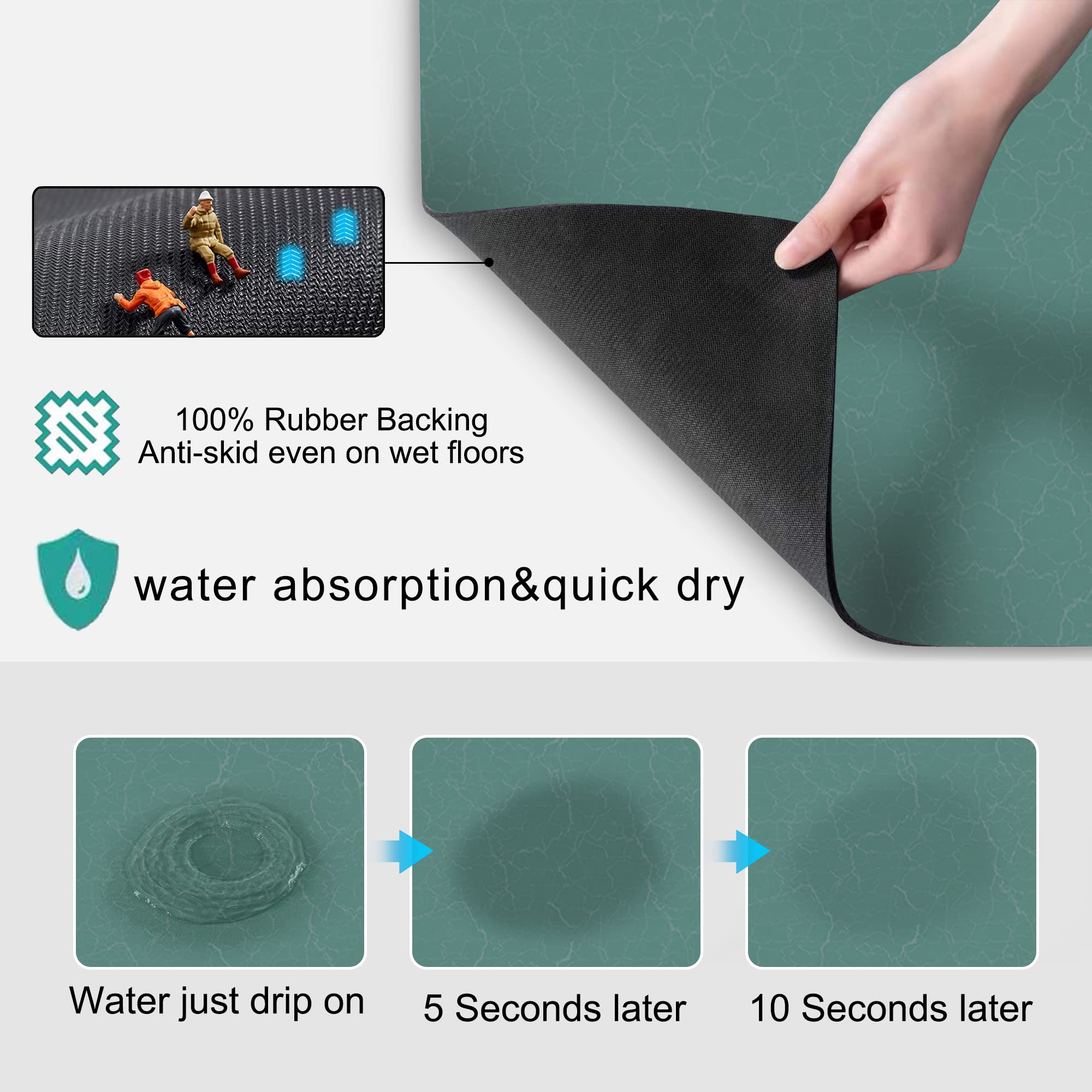 Premium Coffee Maker Mat for Countertops - Absorbent, Washable & Reversible Microfiber Dish Drying Mat - Coffee Bar Decor & Small Appliance Protector - Ideal for Kitchen Accessories, Espresso Machines & Coffee Stations