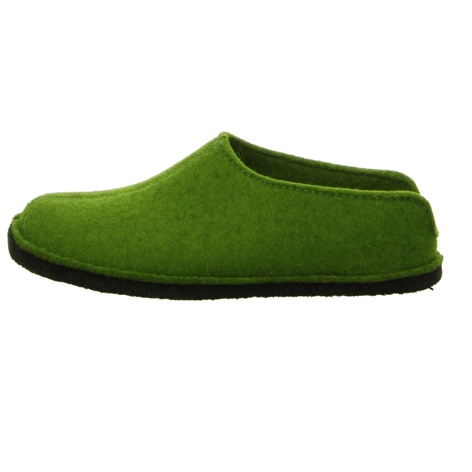 HAFLINGER® Wool Felt Slippers for Women - Flair Smily Design in Grass-Green | Size 36 | Cozy Indoor & Outdoor House Shoes for Relaxation and Comfort