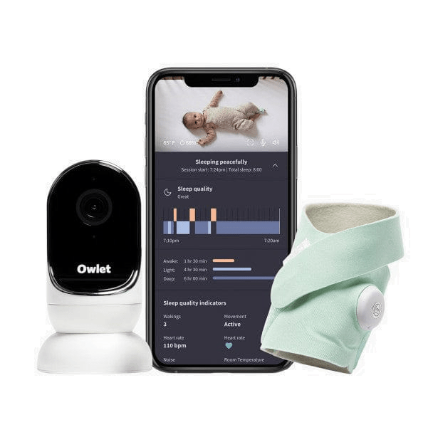 Owlet Dream Duo Smart Baby Monitor & Sock - Track Heart Rate & Oxygen Levels for Peace of Mind - Perfect for Newborns & Infants During Sleep & Playtime