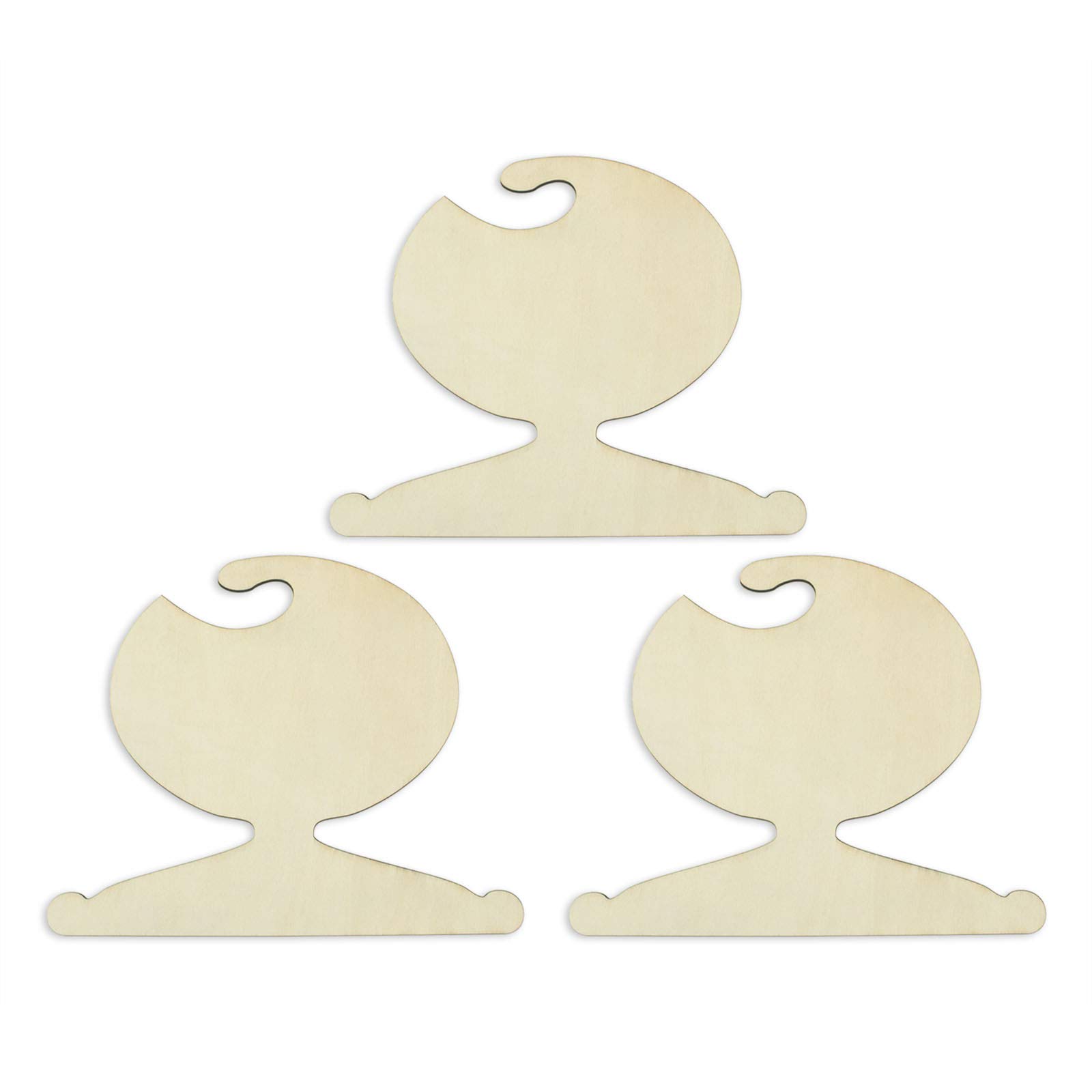 Unfinished Wooden Clothes Hangers - DIY Craft Blank Wood Sign Cutouts for Baby Shower, Birthday Party Decorations (9.8x8.3 Inch, 3 Pieces) - Perfect for Nursery Decor, Wedding Decor & Handmade Gift Projects