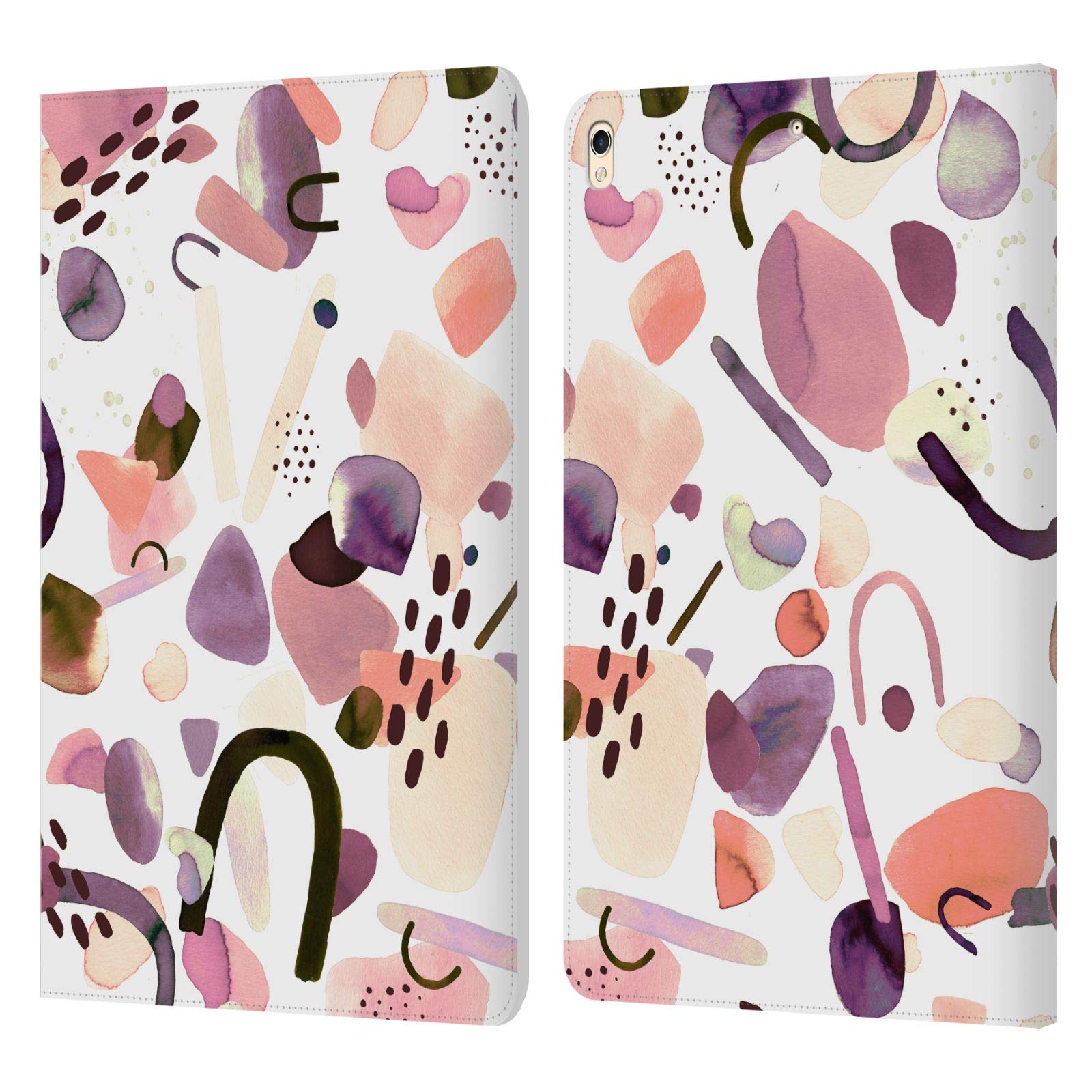 Officially Licensed Ninola Pieces Mauve Abstract 2 Leather Book Wallet Case Cover for Apple iPad Pro 10.5 (2017) - Slim Protective Cover with Card Slots, Perfect for Work, Travel & Daily Use