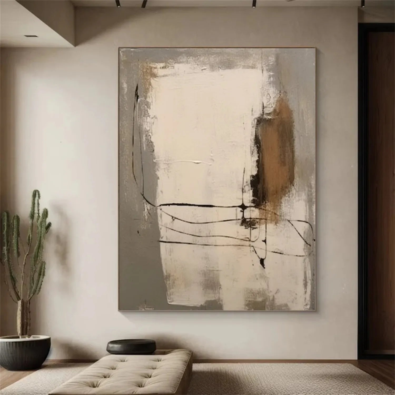 Abstract Painting #AB 180 - Modern Wall Art for Living Room, Bedroom & Office Decor | Large Canvas Artwork for Home & Commercial Spaces