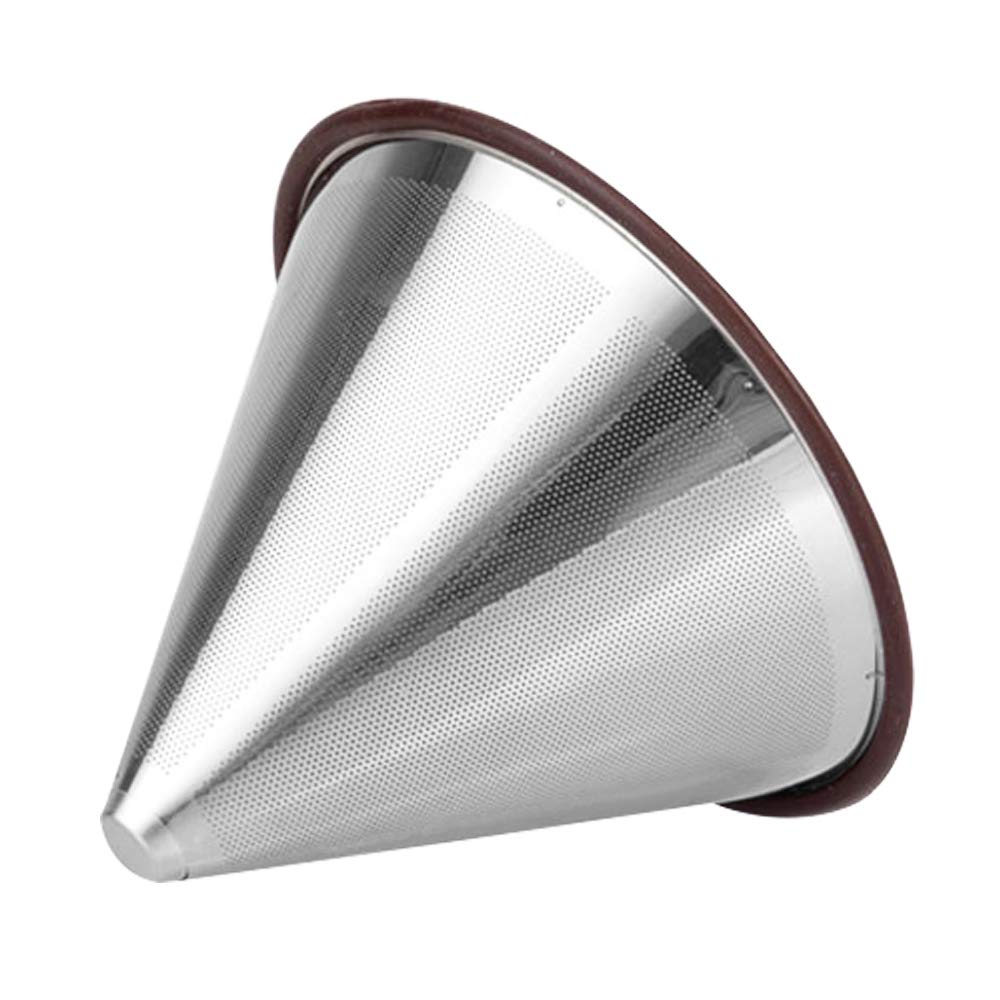 Stainless Steel Pour Over Coffee Filter - Reusable Double Mesh for Home & Office Brewing