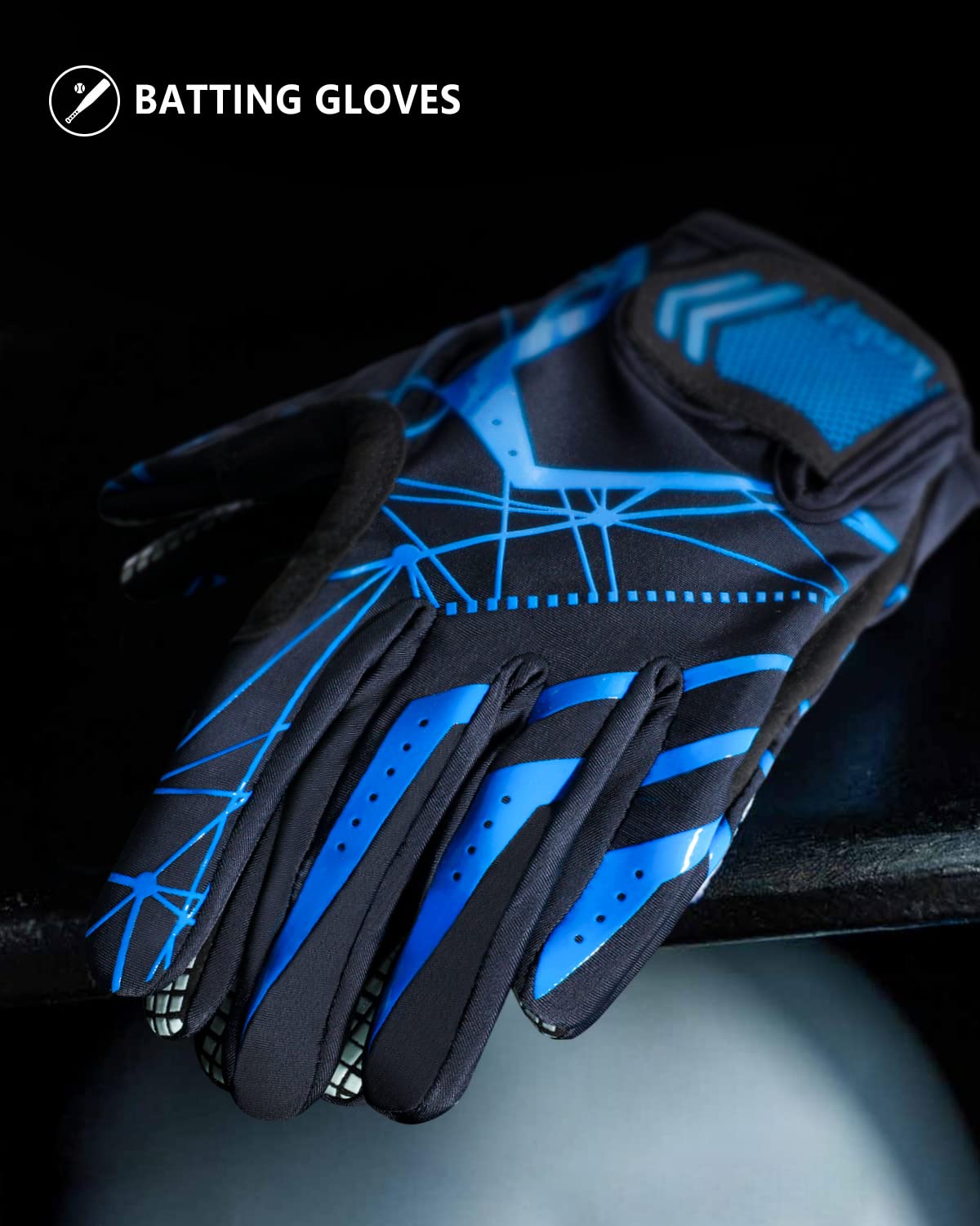 Premium SBR Baseball Batting Gloves for Men & Youth - Breathable Comfort Grip for Softball & Baseball Training - Ideal for Practice, Games & Batting Cage Sessions
