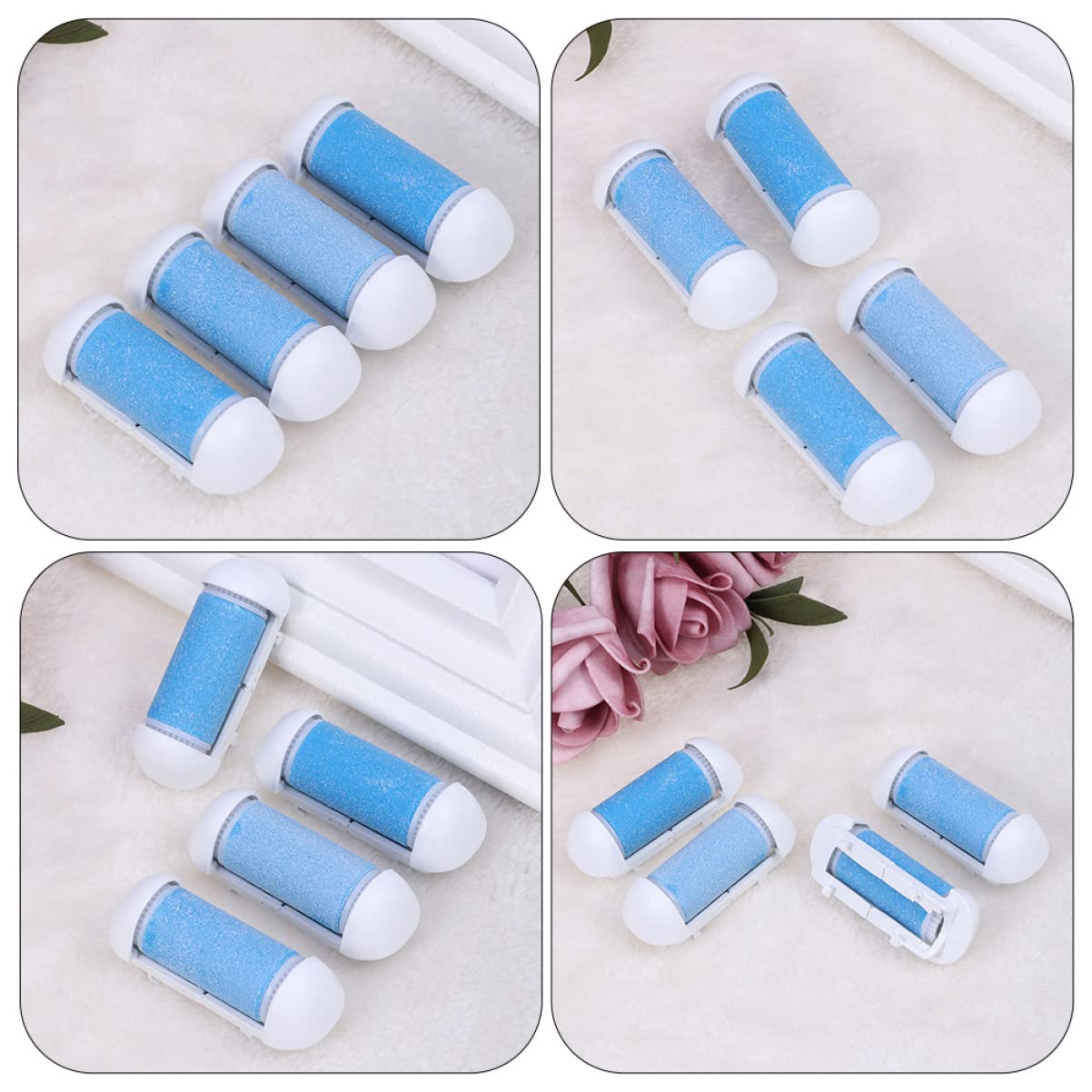12 Pcs Foot Grinder Replacement Heads - Pedicure Accessories for Dead Skin Removal, Foot File Roller Heads - Professional Foot Care Supplies for Home Spa & Salon Use