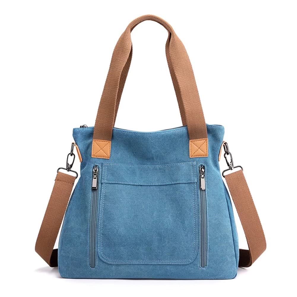 Stylish Canvas Tote Bag for Women - Large Shoulder Handbag with Crossbody Strap, Casual Hobo Purse & Top Handle Shopper - Perfect for Work, Travel, Shopping & Daily Use