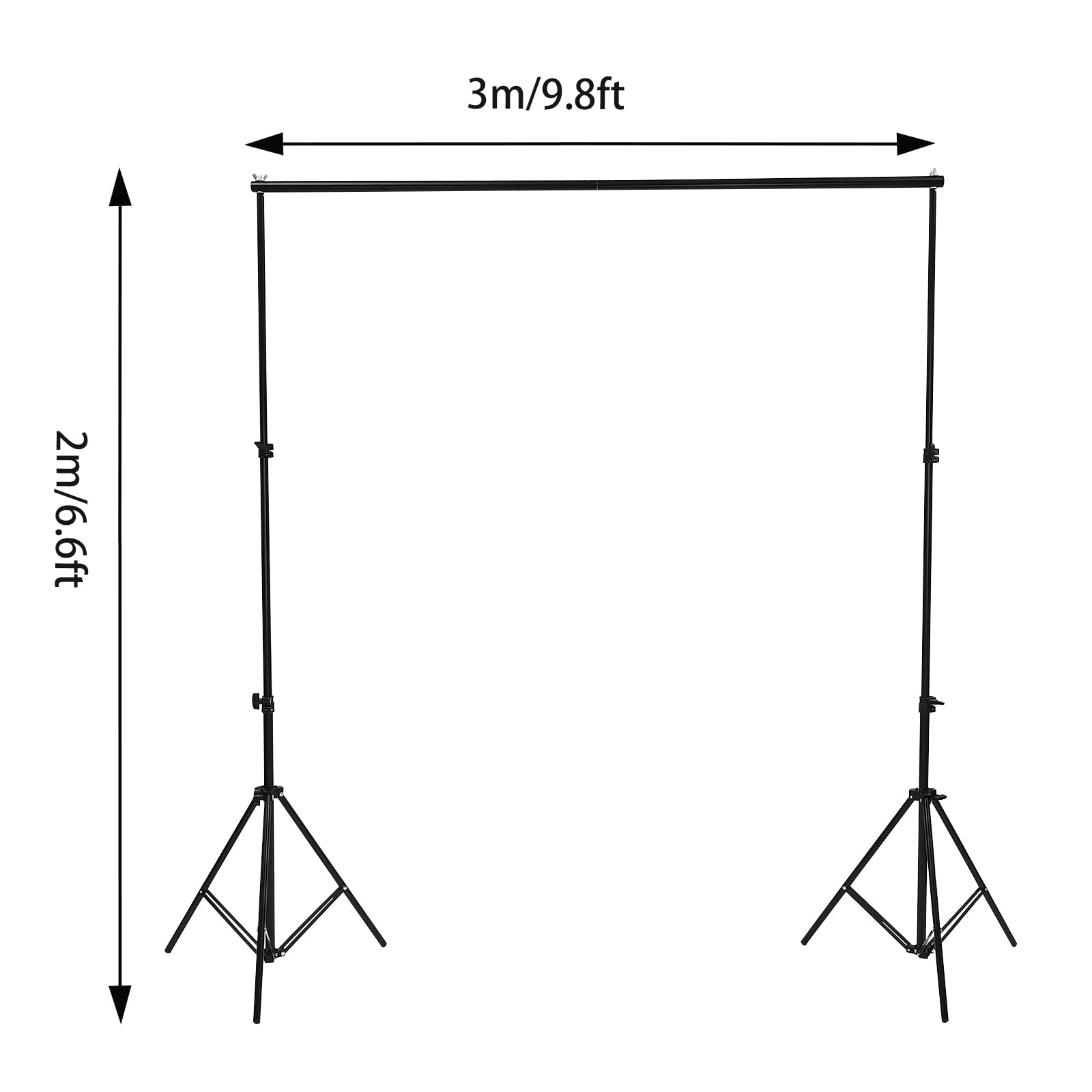 6.6 x 9.8ft Adjustable Photo Backdrop Stand Kit with Carry Bag - Professional Photography Studio Background Support System for Portraits, Product Shoots & Events