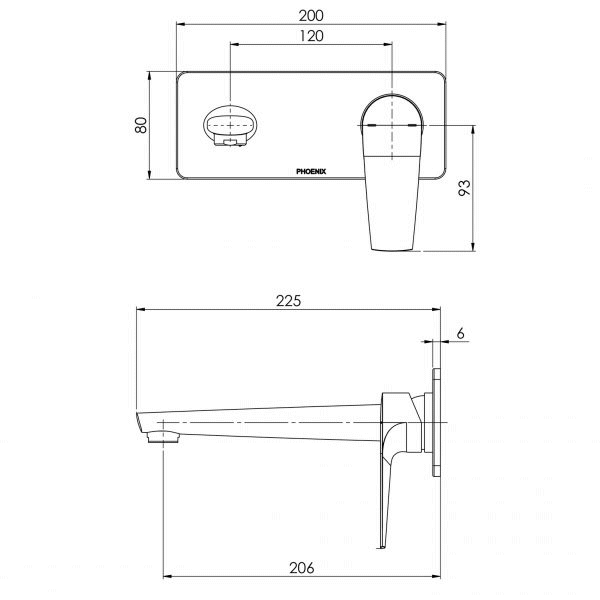 Arlo Wall Mounted Basin & Bath Mixer Set - 200mm Chrome Trim Kit | Phoenix Builders Range | Perfect for Modern Bathroom & Shower Renovations