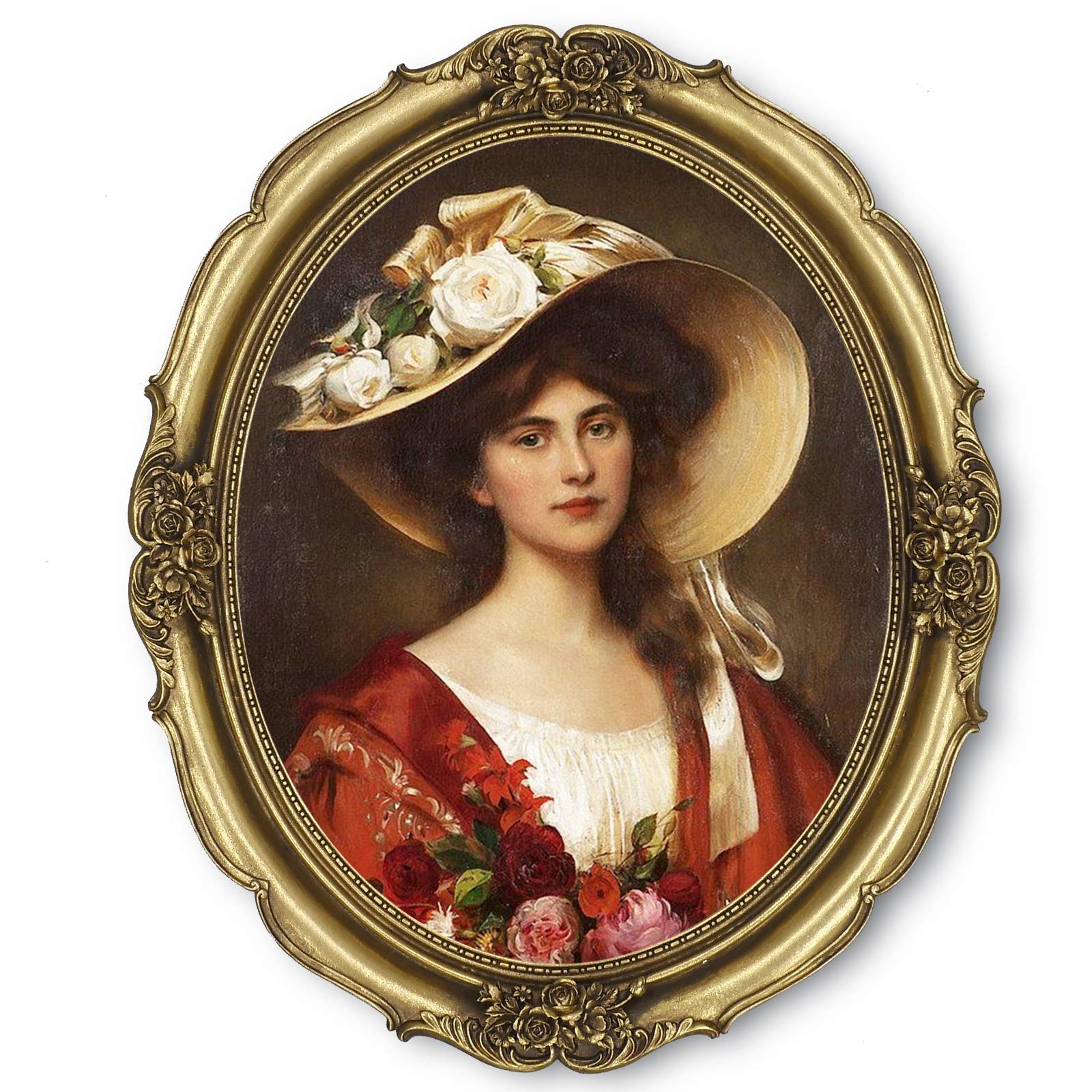 SIMON'S SHOP Vintage 11x14 Gold Picture Frame - Antique Oval Wall Photo Frame for 11 by 14 Pictures - Perfect for Gallery Walls, Living Room Decor & Vintage Home Aesthetics
