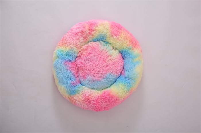 **Cozy Donut Pet Bed for Small Dogs & Cats - Soft Round Dog Bed & Cat Bed for Puppies & Kittens Under 3Kg - Perfect for Cuddling, Sleeping & Relaxing in Living Room or Bedroom**