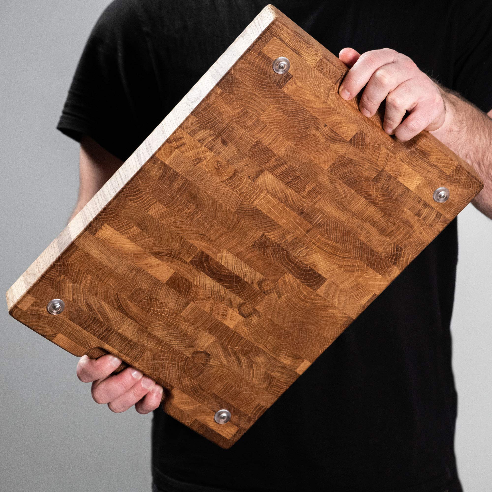 Premium End Grain Wood Cutting Board 16x12x1.5 Inch - Heavy Duty Butcher Block Chopping Board for Kitchen - Perfect for Meat, Vegetables, Fruits & Bread Preparation