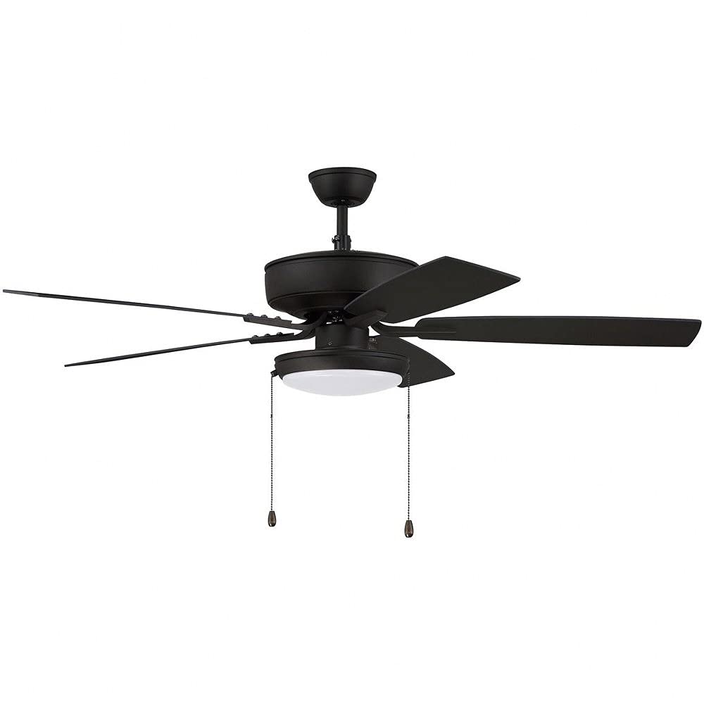 Craftmade P119ESP5-52ESPWLN Pro Plus 52 Inch Ceiling Fan with LED Light Kit & Pull Chain - 5 Reversible Espresso/Walnut MDF Blades - Perfect for Living Room, Bedroom & Outdoor Covered Patios
