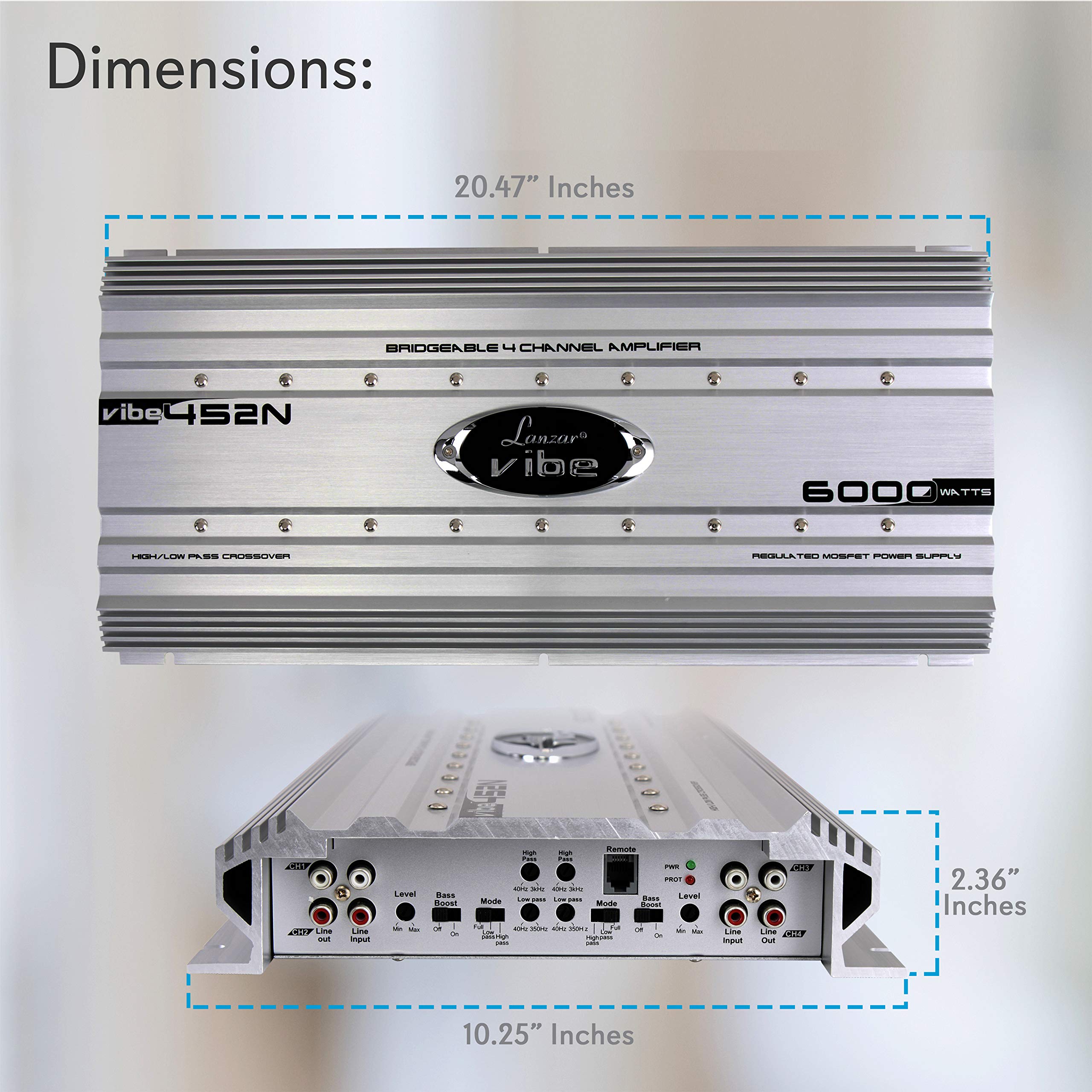6000W 4-Channel Mosfet Car Audio Amplifier with RCA Input, Subwoofer Bass Control, LED Indicator - Powerful Car Stereo Amp for Enhanced Bass & Clear Sound - Perfect for Car Audio Upgrades, Truck Sound Systems & DIY Installations