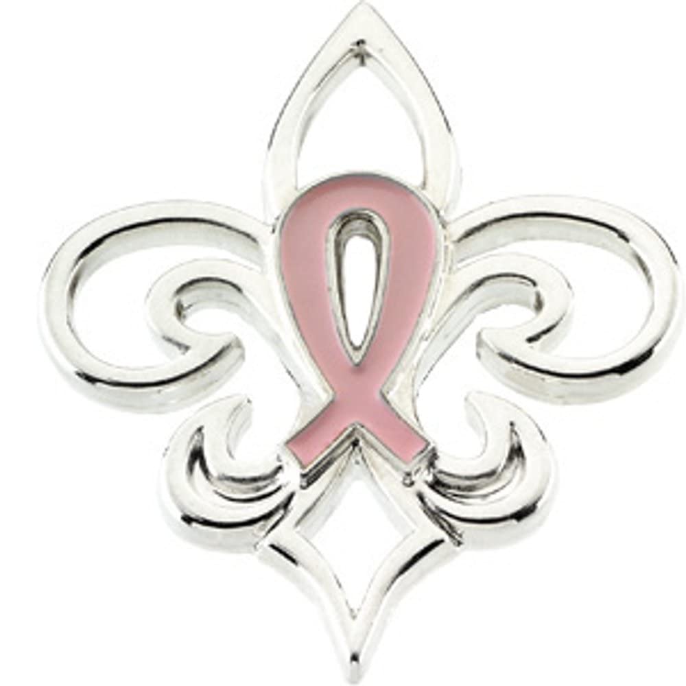 Sterling Silver Pink Ribbon Breast Cancer Awareness Lapel Pin - Elegant Fine Jewelry Gift for Women - Perfect for Fundraisers, Charity Events & Supporting Survivors