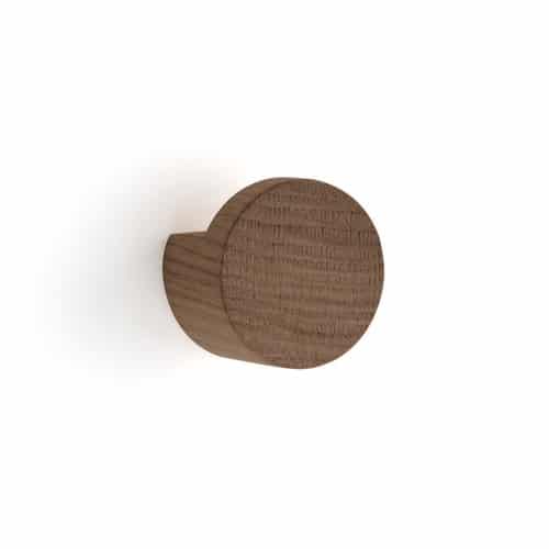 EKTA LIVING Wooden Wall Hooks - Medium 4cm Smoked Oak Coat Hooks for Entryway, Bathroom, Kitchen & Bedroom Organization