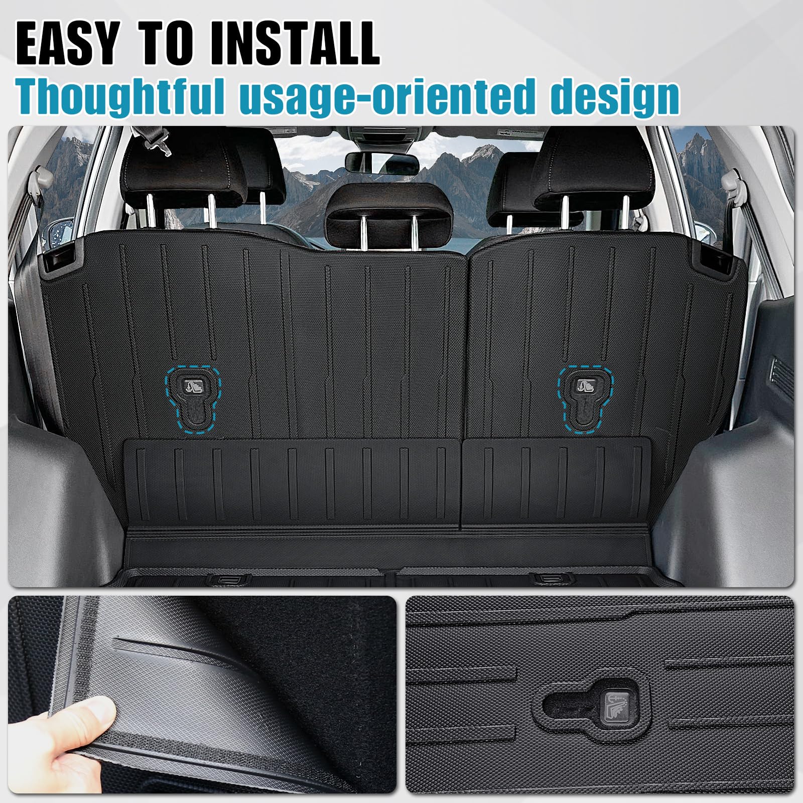 All-Weather Floor Mats for Honda CR-V 2023 2024 2025 - Complete Set with Trunk Liner, Backrest Protectors & Door Sill Guards | Durable Car Accessories for SUV Protection & Easy Cleaning