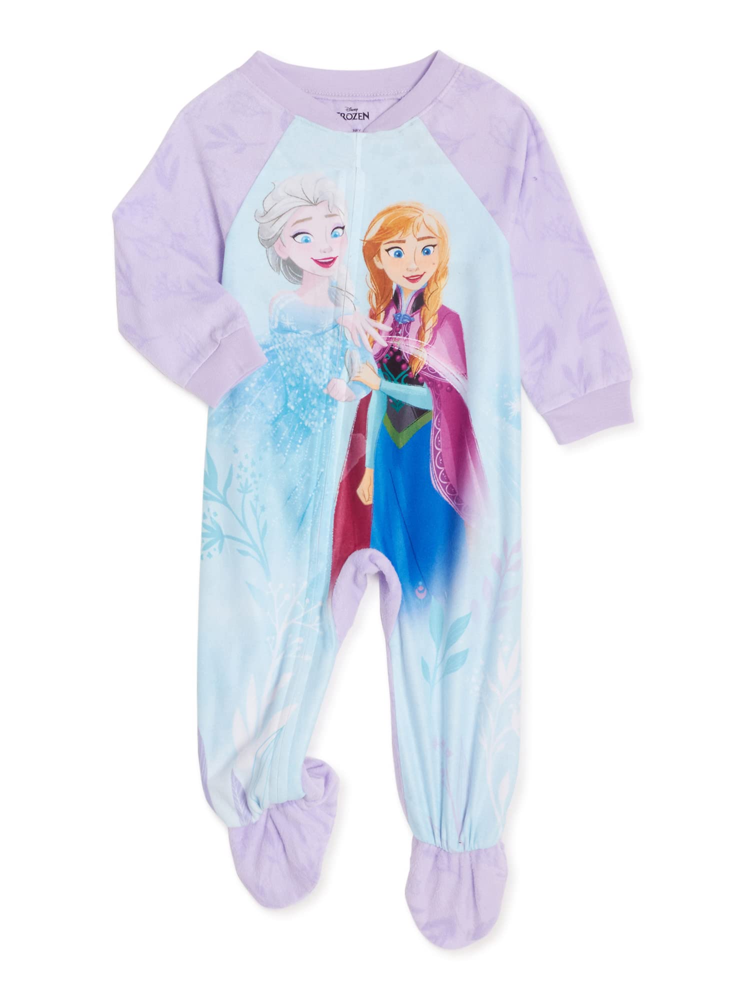 Disney Frozen Elsa & Anna Girls' Pajama Set - Soft Fleece Sleepwear for Kids Ages 4-12 (5T) - Purple Princess Nightwear for Bedtime & Sleepovers