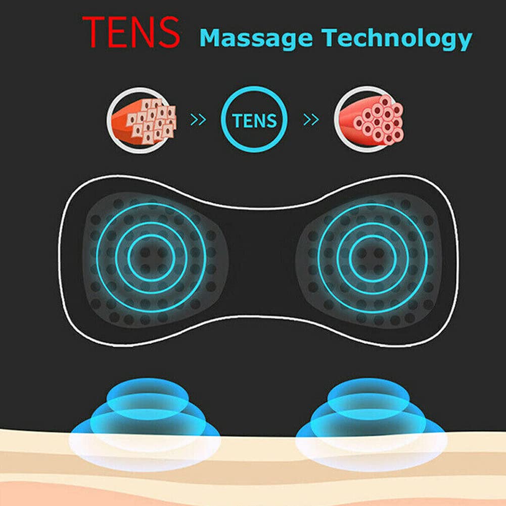 LVYXON Electric Neck Massager - Mini Automatic EMS Lymphatic Drainage Massager, Portable USB Shoulder & Neck Massage Pad for Pain Relief, Office & Home Use