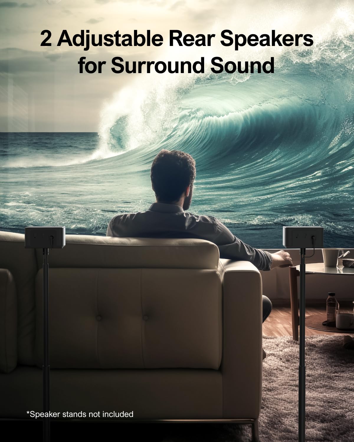 ULTIMEA D50 5.1 Channel Soundbar with Wireless Subwoofer - 320W Powerful Home Theater System for Smart TV, Adjustable Surround Speakers | Perfect for Movie Nights, Gaming & Music Streaming