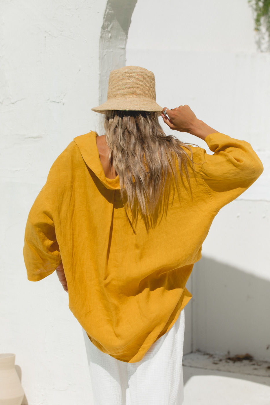 Sea Breeze Washed Linen Top for Women - Soft & Breathable Summer Blouse - Perfect for Beach Vacations, Casual Outings & Boho Style