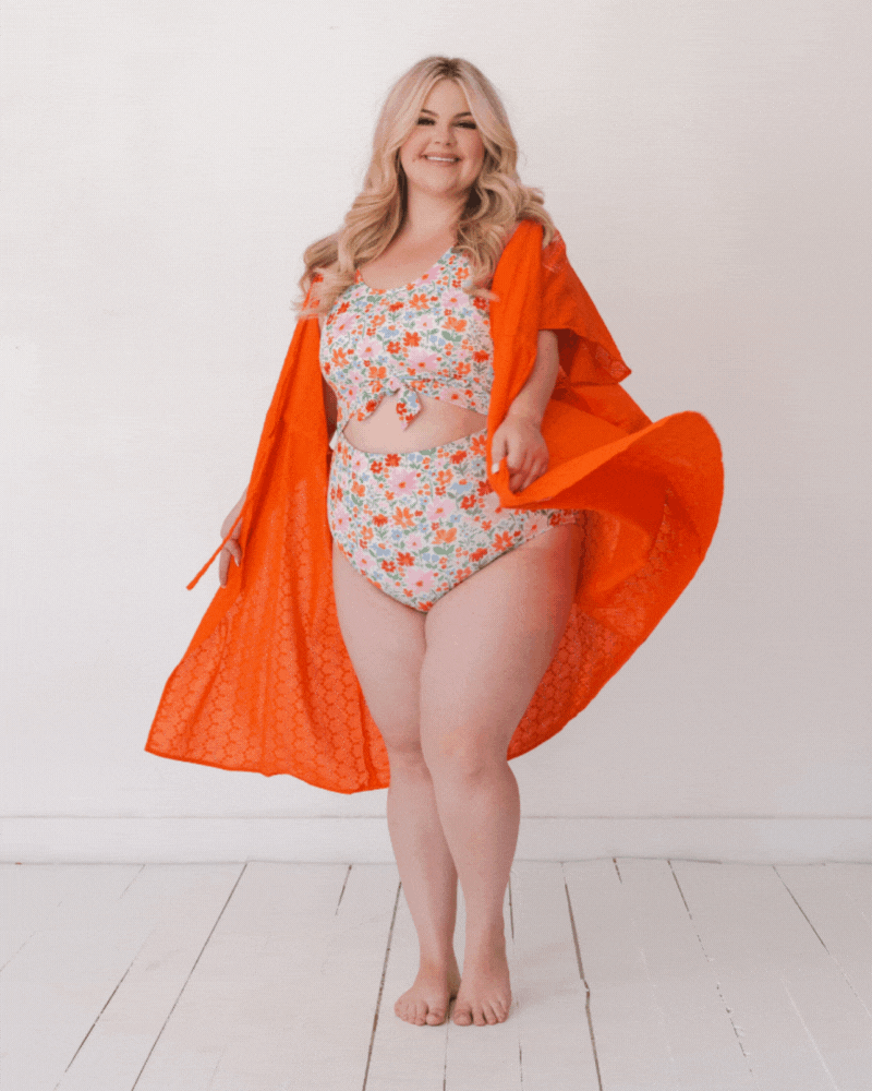 Stylish Orange Kaftan Dress for Women - Boho Chic Summer Beach Cover Up - Perfect for Vacations, Pool Parties & Resort Wear