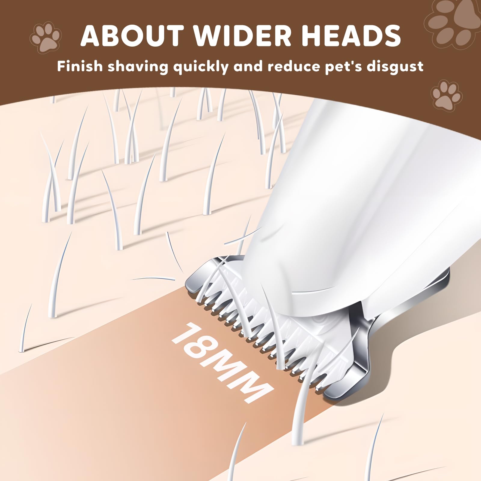 2024 Upgraded Pet Grooming Clippers - Waterproof Rechargeable Trimmer with LED Light for Paws, Face & Ears | Perfect for Home Pet Care