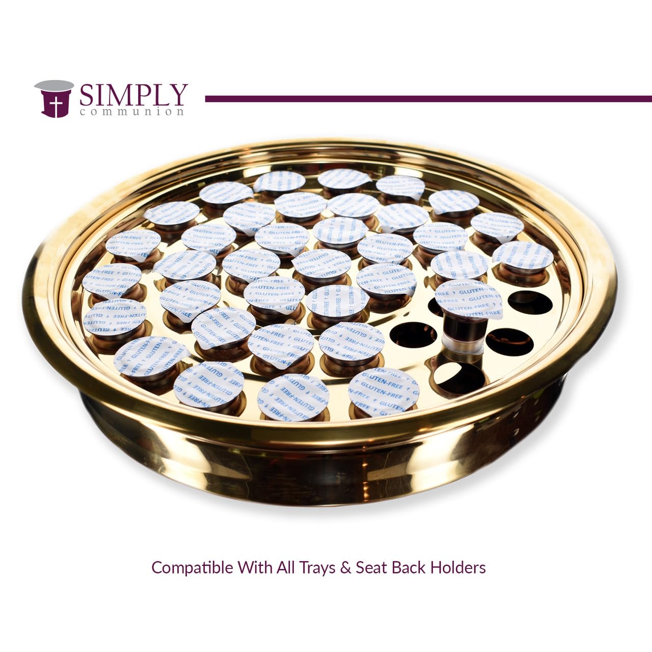 Gluten Free Pre-Filled Communion Cups with Concord Juice & Gluten Free Bread - 100 Pack | Tray & Seatback Compatible | Perfect for Church Services, Weddings & Religious Ceremonies