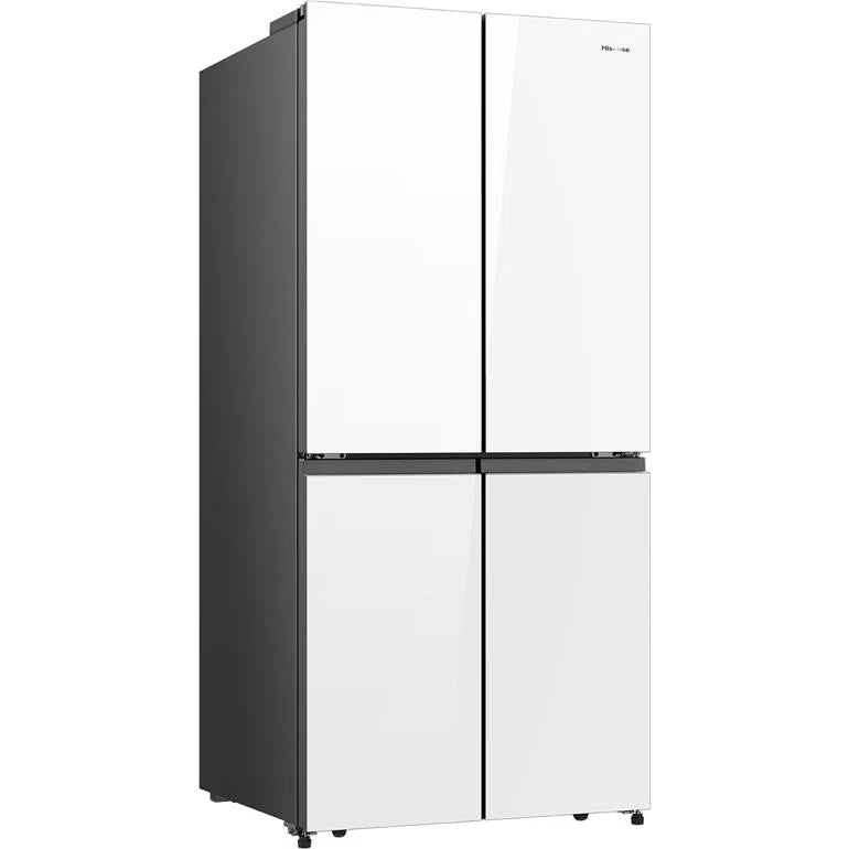 Hisense HRCD483G 483L White Glass French Door Refrigerator - PureFlat Design, Energy Efficient, 3-Year Warranty - Perfect for Modern Kitchens & Open-Concept Homes