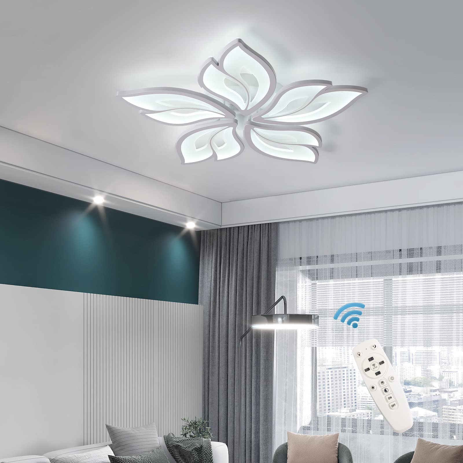 Becailyer 60W Dimmable LED Ceiling Light with Remote Control - 23.6