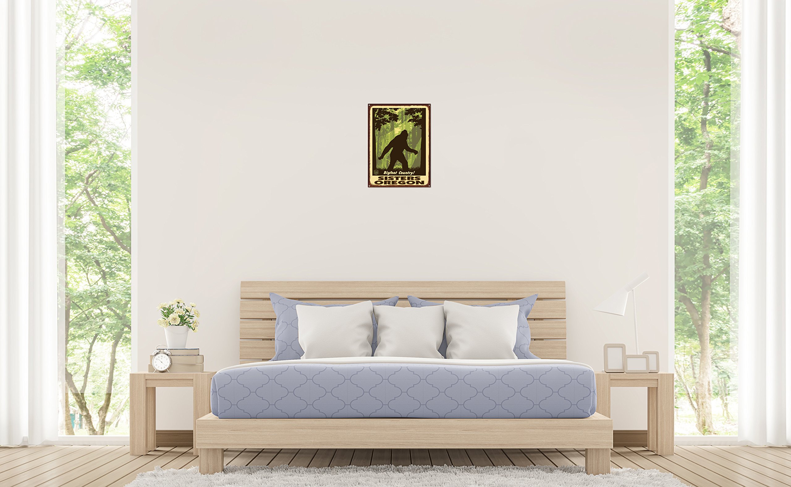 Rustic Metal Art Print of Sisters Oregon - 8.5