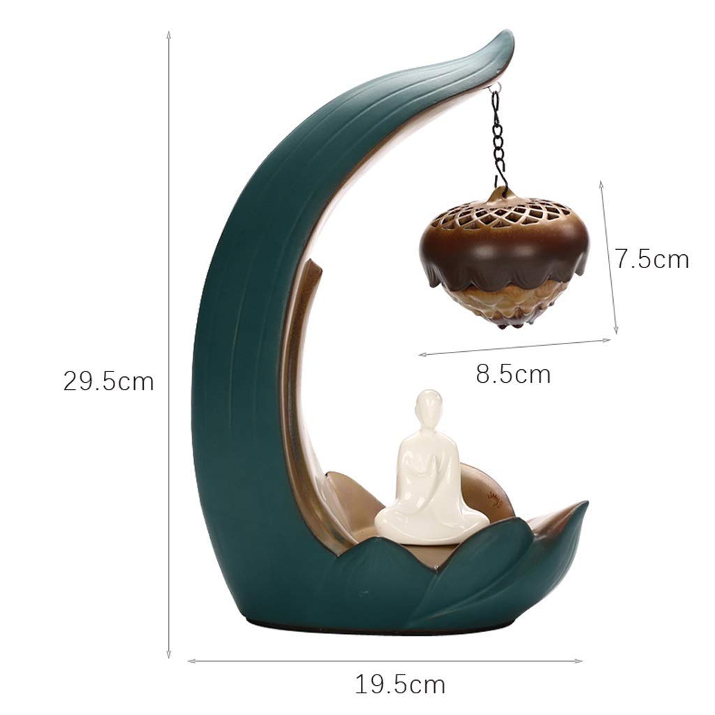 Ceramic Backflow Incense Burner Holder - Waterfall Incense Statue for Home Decor, Meditation & Gifts - Aromatherapy Room Decor for Relaxation & Spiritual Practice