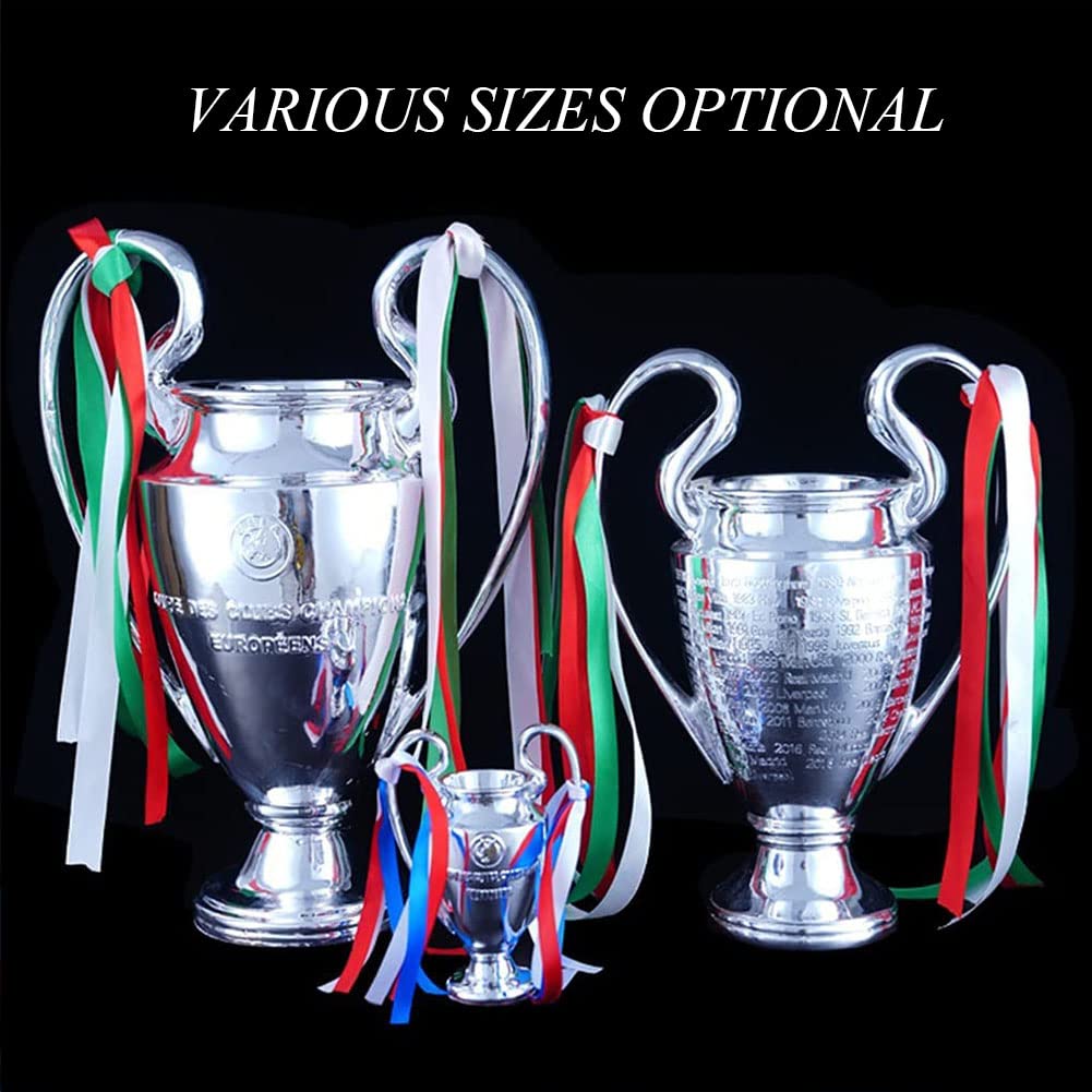 ADLUH Silver Football Champions Trophy - 44cm Resin Collectible for Club League Fans, Office Decor, Souvenir & Gift Idea | Perfect for Sports Enthusiasts, Trophy Displays & Fan Collections