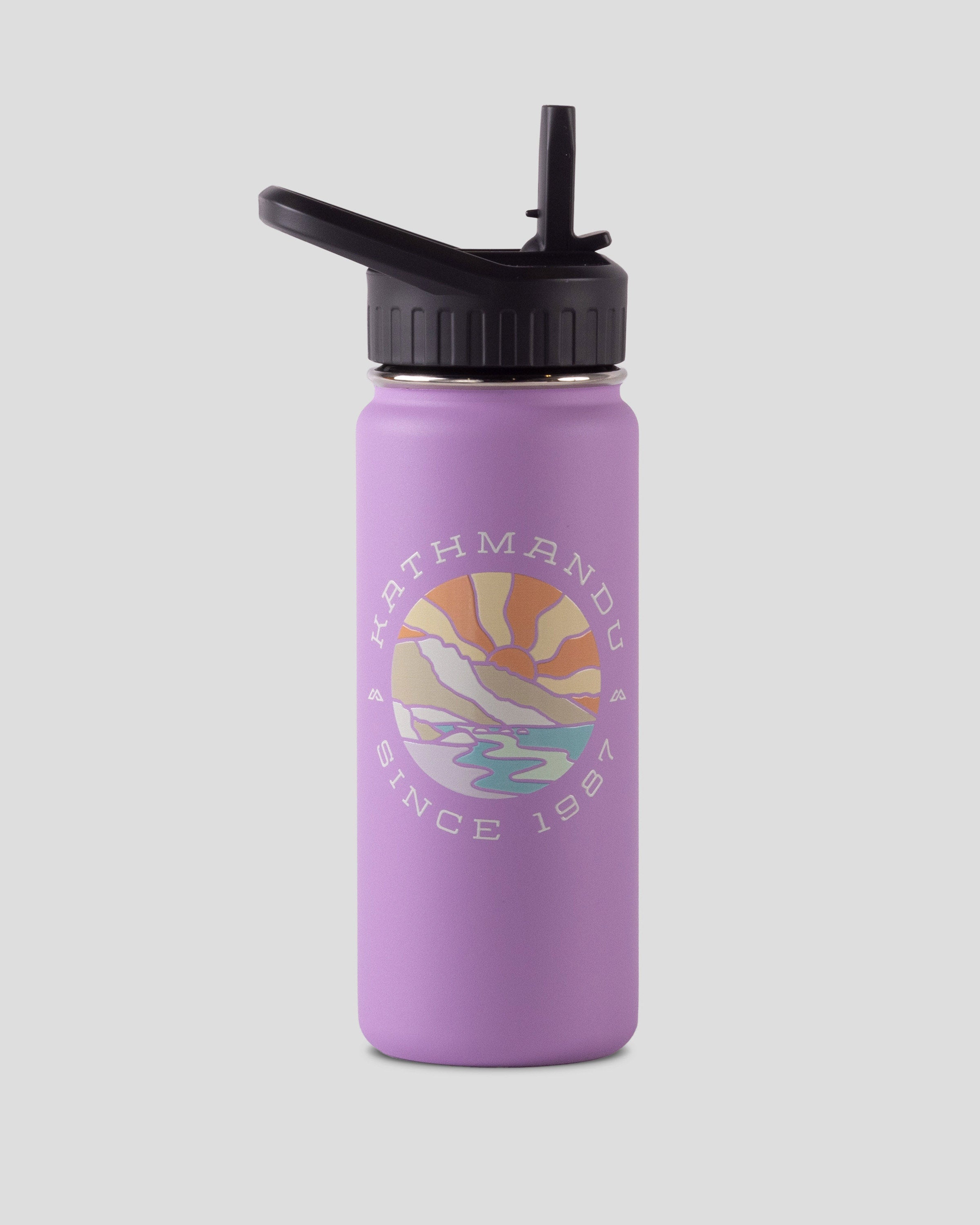 Zen Kids' Straw Lid Insulated Water Bottle 530ml (18oz) - BPA Free Leak Proof Stainless Steel Tumbler for School, Sports & Outdoor Activities