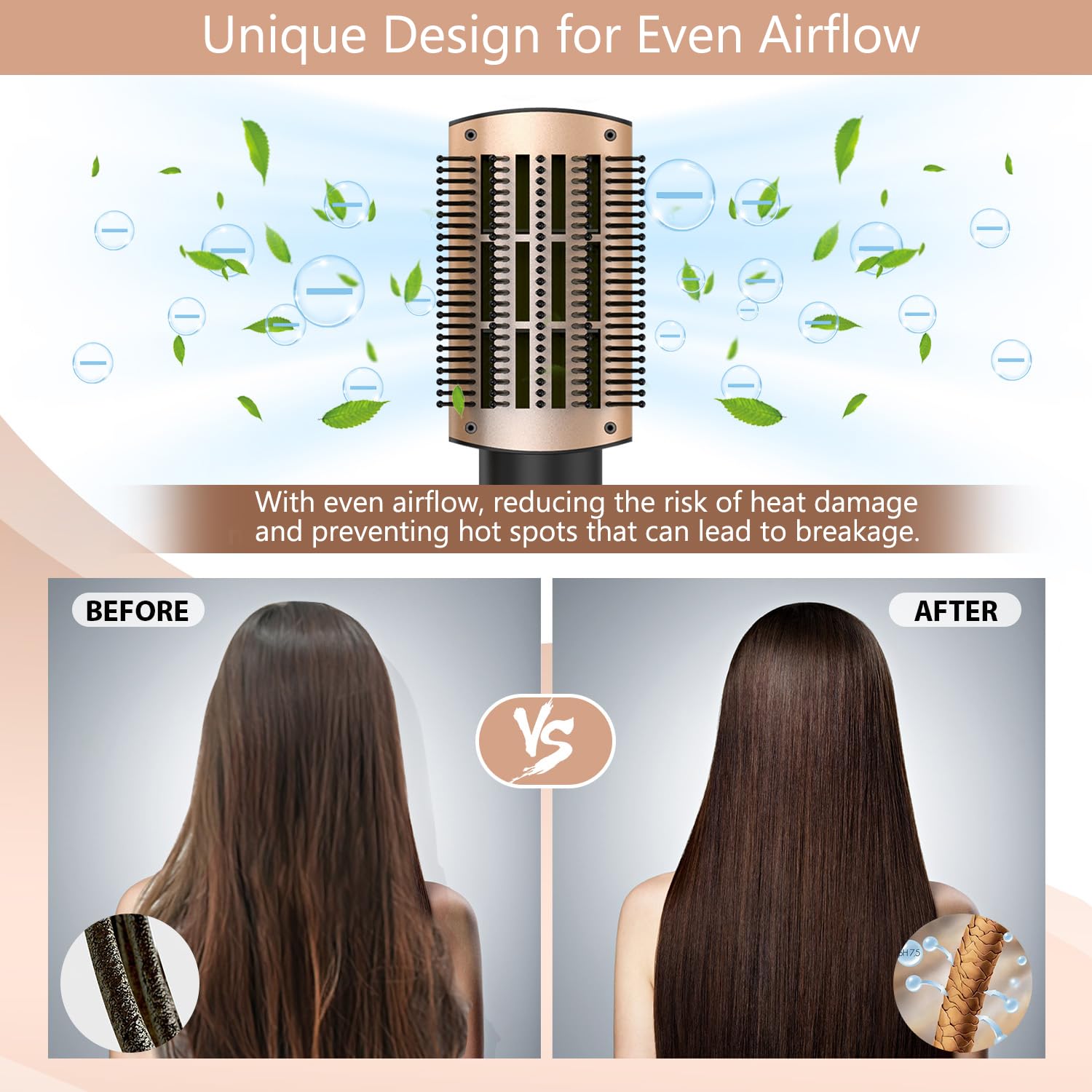 Nicebay Hair Dryer Brush - 3-in-1 Styling Tool for Straightening, Drying & Curling | Salon Results at Home