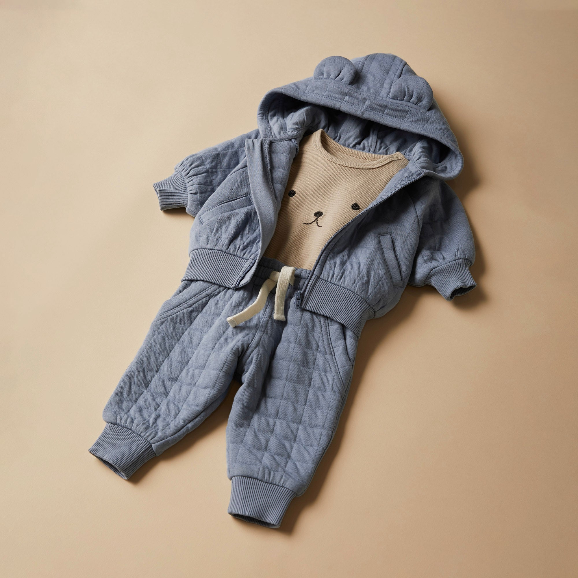 Sky Blue Organic Quilted Jacket for Women - Lightweight Eco-Friendly Winter Coat - Perfect for Outdoor Activities, Hiking & Casual Wear