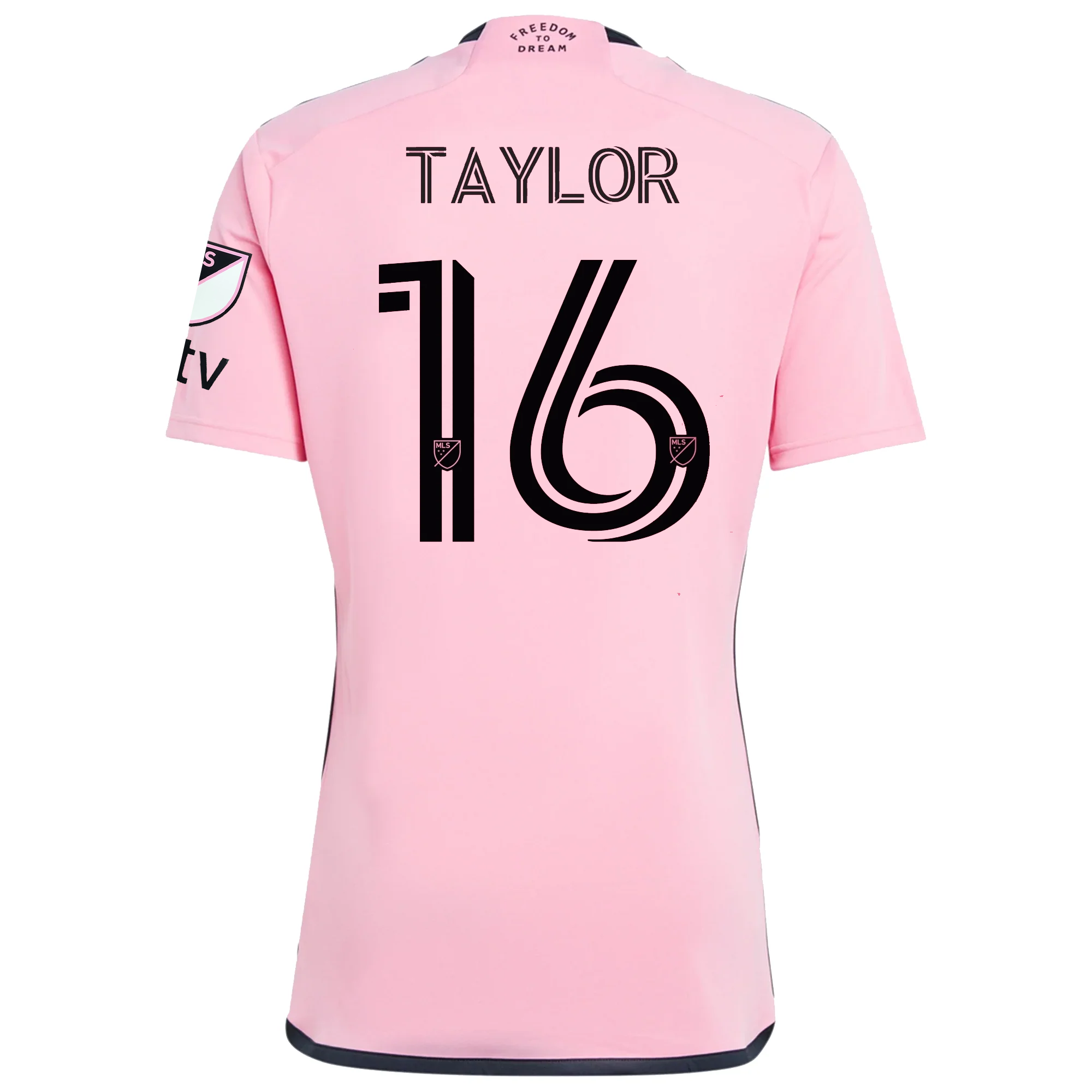 Adidas Inter Miami CF Robert Taylor 2024/25 Home Jersey - Royal Caribbean & MLS Patch - Easy Pink | Soccer Jersey for Fans, Gifts & Match Days