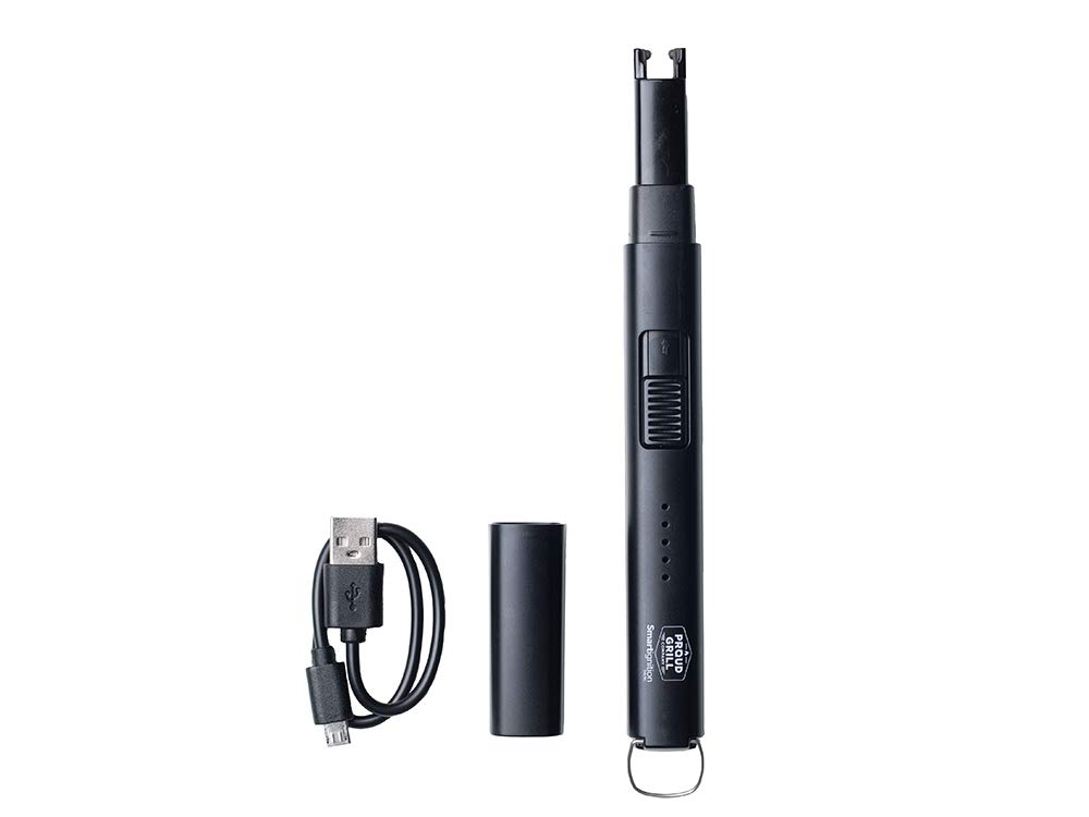 Proud Grill Smartignition Rechargeable Electric Lighter - Matte Black | USB-C Charging | Windproof & Waterproof | Perfect for Candles, Grills, Fireplaces, Camping & Outdoor Cooking | Portable, Odor-Free & Eco-Friendly Alternative to Disposable Lighters
