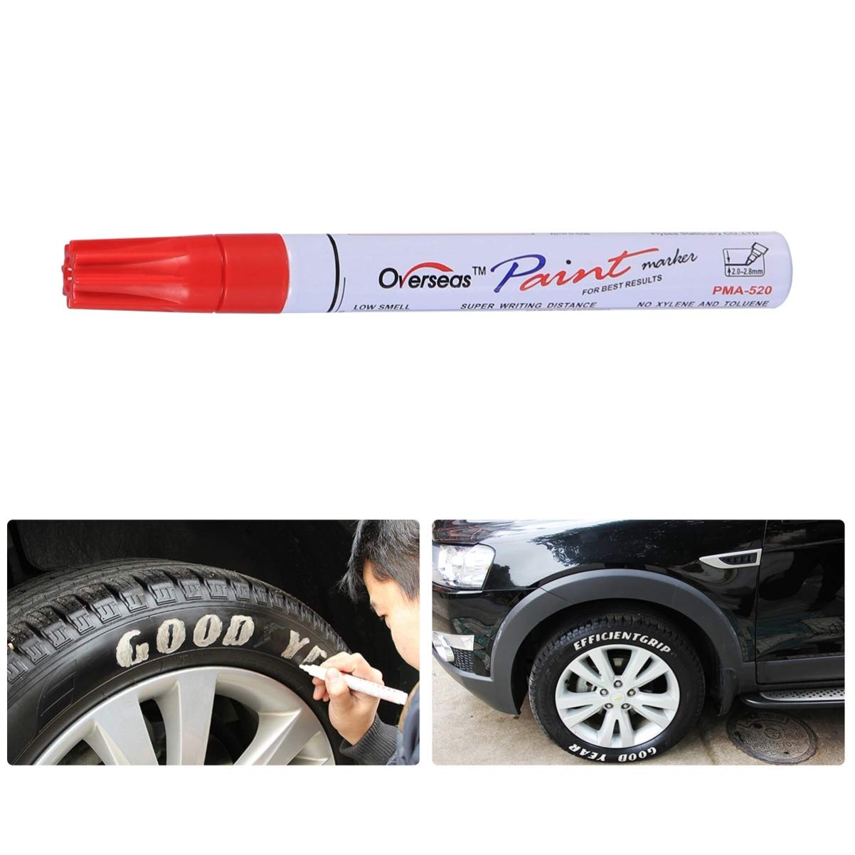 BESPORTBLE Car Scratch Repair Pen - Touch Up Paint for Vehicles, Wood, Graffiti Removal - Black, White, Red Paint Markers - Perfect for DIY Auto, Furniture & Home Repair Projects