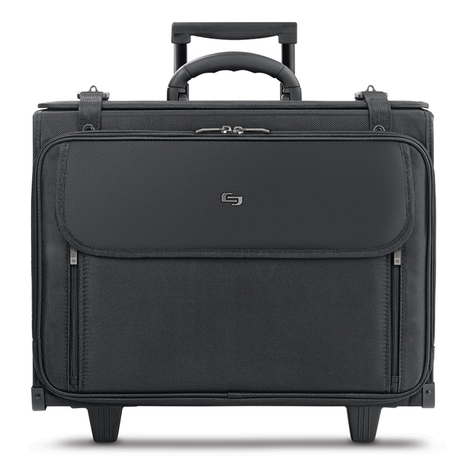 Solo Morgan Rolling Hard Side Catalog and Laptop Case - Black | Durable Business Travel & Office Organizer for Documents, Files & 17