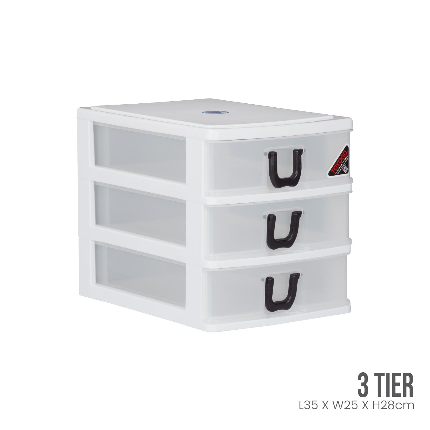 WHITE FRAME - TRANSLUCENT DRAWER (401-3WF-TPT)